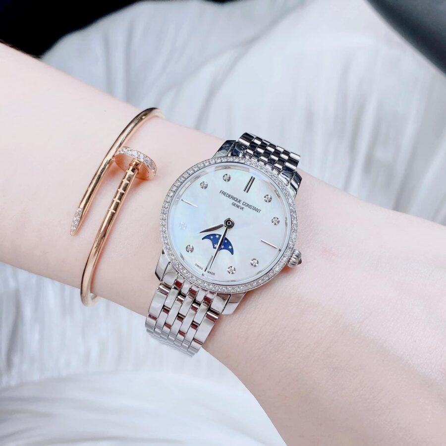 Đồng Hồ Nữ Frederique Constant Slimline Mother of Pearl FC-206MPWD1SD6B