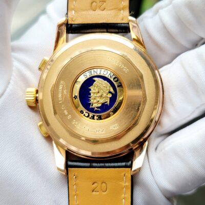 Đồng Hồ Longines Flagship Heritage Chronograph Solid Gold 18k L4.796.8.72.2 - Cũ