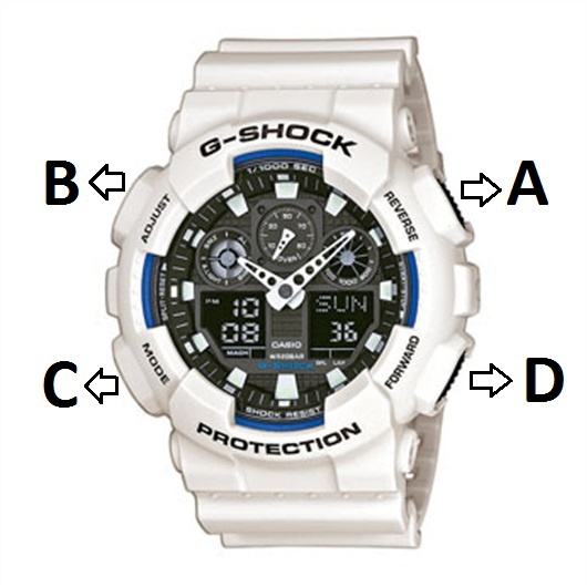 cách chỉnh giờ đồng hồ g shock protection
