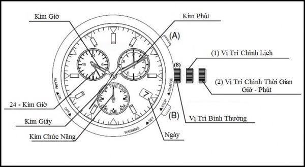 chỉnh ngày đồng hồ citizen