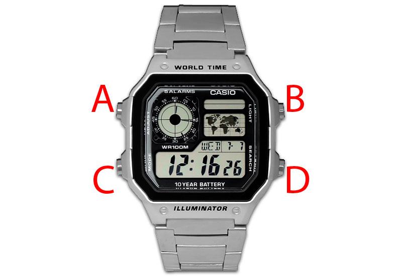 tắt tiếng đồng hồ casio ae1200